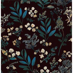 Peel & Stick Floral Wallpaper Dark Green 17.5" x 118"